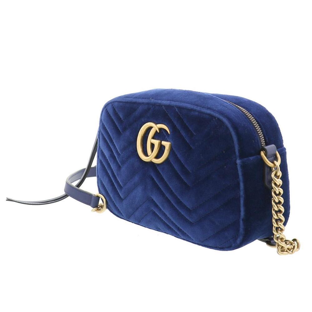 Gucci Shoulder Blue Bag Marmont GG Messenger